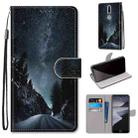 For Nokia 2.4 Coloured Drawing Cross Texture Horizontal Flip PU Leather Case with Holder & Card Slots & Wallet & Lanyard(Mountain Road Starry Sky) - 1