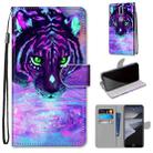 For Nokia 2.4 Coloured Drawing Cross Texture Horizontal Flip PU Leather Case with Holder & Card Slots & Wallet & Lanyard(Tiger Drinking Water) - 1