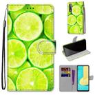 For LG Stylo 7 5G Coloured Drawing Cross Texture Horizontal Flip PU Leather Case with Holder & Card Slots & Wallet & Lanyard(Green Lemon) - 1