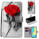 For LG Stylo 7 5G Coloured Drawing Cross Texture Horizontal Flip PU Leather Case with Holder & Card Slots & Wallet & Lanyard(Wood Red Rose) - 1