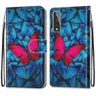 For LG Stylo 7 5G Coloured Drawing Cross Texture Horizontal Flip PU Leather Case with Holder & Card Slots & Wallet & Lanyard(Blue Red Butterfly) - 2