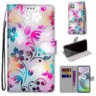 For Motorola Moto G 5G Coloured Drawing Cross Texture Horizontal Flip PU Leather Case with Holder & Card Slots & Wallet & Lanyard(Gradient Colorful Flower) - 1