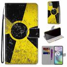 For Motorola Moto G 5G Coloured Drawing Cross Texture Horizontal Flip PU Leather Case with Holder & Card Slots & Wallet & Lanyard(Yellow Black Logo) - 1