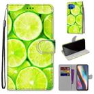 For Motorola Moto G 5G Plus Coloured Drawing Cross Texture Horizontal Flip PU Leather Case with Holder & Card Slots & Wallet & Lanyard(Green Lemon) - 1