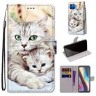 For Motorola Moto G 5G Plus Coloured Drawing Cross Texture Horizontal Flip PU Leather Case with Holder & Card Slots & Wallet & Lanyard(Big Cat Holding Kitten) - 1