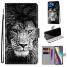 For Motorola Moto G 5G Plus Coloured Drawing Cross Texture Horizontal Flip PU Leather Case with Holder & Card Slots & Wallet & Lanyard(Black White Lion Head) - 1