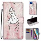 For Motorola Moto G 5G Plus Coloured Drawing Cross Texture Horizontal Flip PU Leather Case with Holder & Card Slots & Wallet & Lanyard(Pink Hands Heart) - 1