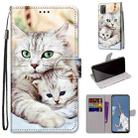 For OPPO A52 / A92 / A72 Coloured Drawing Cross Texture Horizontal Flip PU Leather Case with Holder & Card Slots & Wallet & Lanyard(Big Cat Holding Kitten) - 1