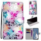 For OPPO A52 / A92 / A72 Coloured Drawing Cross Texture Horizontal Flip PU Leather Case with Holder & Card Slots & Wallet & Lanyard(Gradient Colorful Flower) - 1