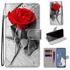 For OPPO A52 / A92 / A72 Coloured Drawing Cross Texture Horizontal Flip PU Leather Case with Holder & Card Slots & Wallet & Lanyard(Wood Red Rose) - 1