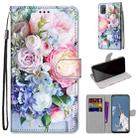 For OPPO A52 / A92 / A72 Coloured Drawing Cross Texture Horizontal Flip PU Leather Case with Holder & Card Slots & Wallet & Lanyard(Light Pink Bouquet) - 1