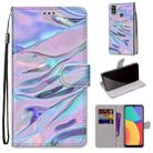 For Alcatel 1L (2021) Coloured Drawing Cross Texture Horizontal Flip PU Leather Case with Holder & Card Slots & Wallet & Lanyard(Fluorescent Water Texture) - 1