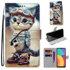 For Alcatel 1S (2021) Coloured Drawing Cross Texture Horizontal Flip PU Leather Case with Holder & Card Slots & Wallet & Lanyard(Leather Shoes Cat) - 1