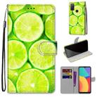For Alcatel 1S (2021) Coloured Drawing Cross Texture Horizontal Flip PU Leather Case with Holder & Card Slots & Wallet & Lanyard(Green Lemon) - 1