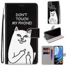 For Xiaomi Redmi 9 Power / Note 9 4G Coloured Drawing Cross Texture Horizontal Flip PU Leather Case with Holder & Card Slots & Wallet & Lanyard(Middle Finger White Cat) - 1