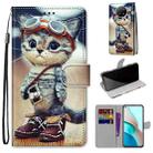 For Xiaomi Redmi Note 9 5G / Note 9T Coloured Drawing Cross Texture Horizontal Flip PU Leather Case with Holder & Card Slots & Wallet & Lanyard(Leather Shoes Cat) - 1