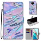 For Xiaomi Redmi Note 9 5G / Note 9T Coloured Drawing Cross Texture Horizontal Flip PU Leather Case with Holder & Card Slots & Wallet & Lanyard(Fluorescent Water Texture) - 1