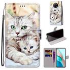 For Xiaomi Redmi Note 9 5G / Note 9T Coloured Drawing Cross Texture Horizontal Flip PU Leather Case with Holder & Card Slots & Wallet & Lanyard(Big Cat Holding Kitten) - 1