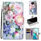 For Xiaomi Redmi Note 9 5G / Note 9T Coloured Drawing Cross Texture Horizontal Flip PU Leather Case with Holder & Card Slots & Wallet & Lanyard(Light Pink Bouquet) - 1