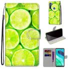 For Motorola Moto G8 Coloured Drawing Cross Texture Horizontal Flip PU Leather Case with Holder & Card Slots & Wallet & Lanyard(Green Lemon) - 1