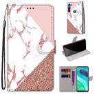 For Motorola Moto G8 Coloured Drawing Cross Texture Horizontal Flip PU Leather Case with Holder & Card Slots & Wallet & Lanyard(Pink Stone Texture) - 1