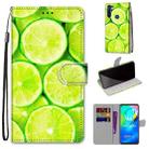 For Motorola Moto G8 Power Coloured Drawing Cross Texture Horizontal Flip PU Leather Case with Holder & Card Slots & Wallet & Lanyard(Green Lemon) - 1