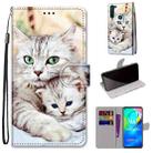 For Motorola Moto G8 Power Coloured Drawing Cross Texture Horizontal Flip PU Leather Case with Holder & Card Slots & Wallet & Lanyard(Big Cat Holding Kitten) - 1