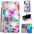For Motorola Moto G8 Power Coloured Drawing Cross Texture Horizontal Flip PU Leather Case with Holder & Card Slots & Wallet & Lanyard(Gradient Colorful Flower) - 1