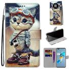 For Huawei Mate 40 Pro Coloured Drawing Cross Texture Horizontal Flip PU Leather Case with Holder & Card Slots & Wallet & Lanyard(Leather Shoes Cat) - 1