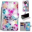 For Huawei Mate 40 Pro Coloured Drawing Cross Texture Horizontal Flip PU Leather Case with Holder & Card Slots & Wallet & Lanyard(Gradient Colorful Flower) - 1