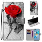 For Huawei Mate 40 Pro Coloured Drawing Cross Texture Horizontal Flip PU Leather Case with Holder & Card Slots & Wallet & Lanyard(Wood Red Rose) - 1