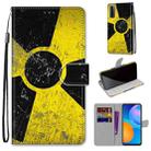 For Huawei P smart 2021 / Y7a Coloured Drawing Cross Texture Horizontal Flip PU Leather Case with Holder & Card Slots & Wallet & Lanyard(Yellow Black Logo) - 1