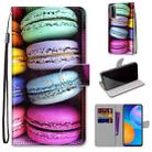 For Huawei P smart 2021 / Y7a Coloured Drawing Cross Texture Horizontal Flip PU Leather Case with Holder & Card Slots & Wallet & Lanyard(Colorful Cakes) - 1