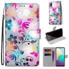 For Samsung Galaxy A02 / M02 Coloured Drawing Cross Texture Horizontal Flip PU Leather Case with Holder & Card Slots & Wallet & Lanyard(Gradient Colorful Flower) - 1