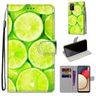 For Samsung Galaxy A02s / M02s Coloured Drawing Cross Texture Horizontal Flip PU Leather Case with Holder & Card Slots & Wallet & Lanyard(Green Lemon) - 1