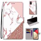 For Samsung Galaxy A02s / M02s Coloured Drawing Cross Texture Horizontal Flip PU Leather Case with Holder & Card Slots & Wallet & Lanyard(Pink Stone Texture) - 1