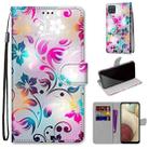 For Samsung Galaxy A12 / M12 Coloured Drawing Cross Texture Horizontal Flip PU Leather Case with Holder & Card Slots & Wallet & Lanyard(Gradient Colorful Flower) - 1