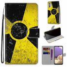 For Samsung Galaxy A32 5G Coloured Drawing Cross Texture Horizontal Flip PU Leather Case with Holder & Card Slots & Wallet & Lanyard(Yellow Black Logo) - 1