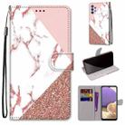 For Samsung Galaxy A32 5G Coloured Drawing Cross Texture Horizontal Flip PU Leather Case with Holder & Card Slots & Wallet & Lanyard(Pink Stone Texture) - 1