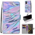 For Xiaomi Poco M3 Coloured Drawing Cross Texture Horizontal Flip PU Leather Case with Holder & Card Slots & Wallet & Lanyard(Fluorescent Water Texture) - 1