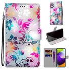 For Samsung Galaxy A52 5G Coloured Drawing Cross Texture Horizontal Flip PU Leather Case with Holder & Card Slots & Wallet & Lanyard(Gradient Colorful Flower) - 1