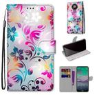 For Nokia 3.4 Coloured Drawing Cross Texture Horizontal Flip PU Leather Case with Holder & Card Slots & Wallet & Lanyard(Gradient Colorful Flower) - 1