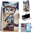 For Xiaomi Mi 10T Lite Coloured Drawing Cross Texture Horizontal Flip PU Leather Case with Holder & Card Slots & Wallet & Lanyard(Leather Shoes Cat) - 1
