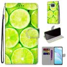 For Xiaomi Mi 10T Lite Coloured Drawing Cross Texture Horizontal Flip PU Leather Case with Holder & Card Slots & Wallet & Lanyard(Green Lemon) - 1