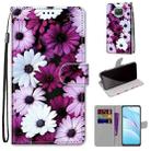 For Xiaomi Mi 10T Lite Coloured Drawing Cross Texture Horizontal Flip PU Leather Case with Holder & Card Slots & Wallet & Lanyard(Chrysanthemum Pink White Purple) - 1