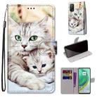 For Xiaomi Mi 10T Pro / 10T / K30s Coloured Drawing Cross Texture Horizontal Flip PU Leather Case with Holder & Card Slots & Wallet & Lanyard(Big Cat Holding Kitten) - 1