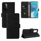 For OnePlus 9 Solid Color Skin Feel Magnetic Buckle Horizontal Flip Calf Texture PU Leather Case with Holder & Card Slots & Wallet(Black) - 1