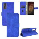 For ZTE Axon 20 5G / A20 5G Solid Color Skin Feel Magnetic Buckle Horizontal Flip Calf Texture PU Leather Case with Holder & Card Slots & Wallet(Blue) - 1