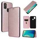 For ZTE Blade A7s 2020 Carbon Fiber Texture Horizontal Flip TPU + PC + PU Leather Case with Card Slot(Pink) - 1