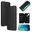 For ZTE Blade A7s 2020 Carbon Fiber Texture Horizontal Flip TPU + PC + PU Leather Case with Card Slot(Black) - 1